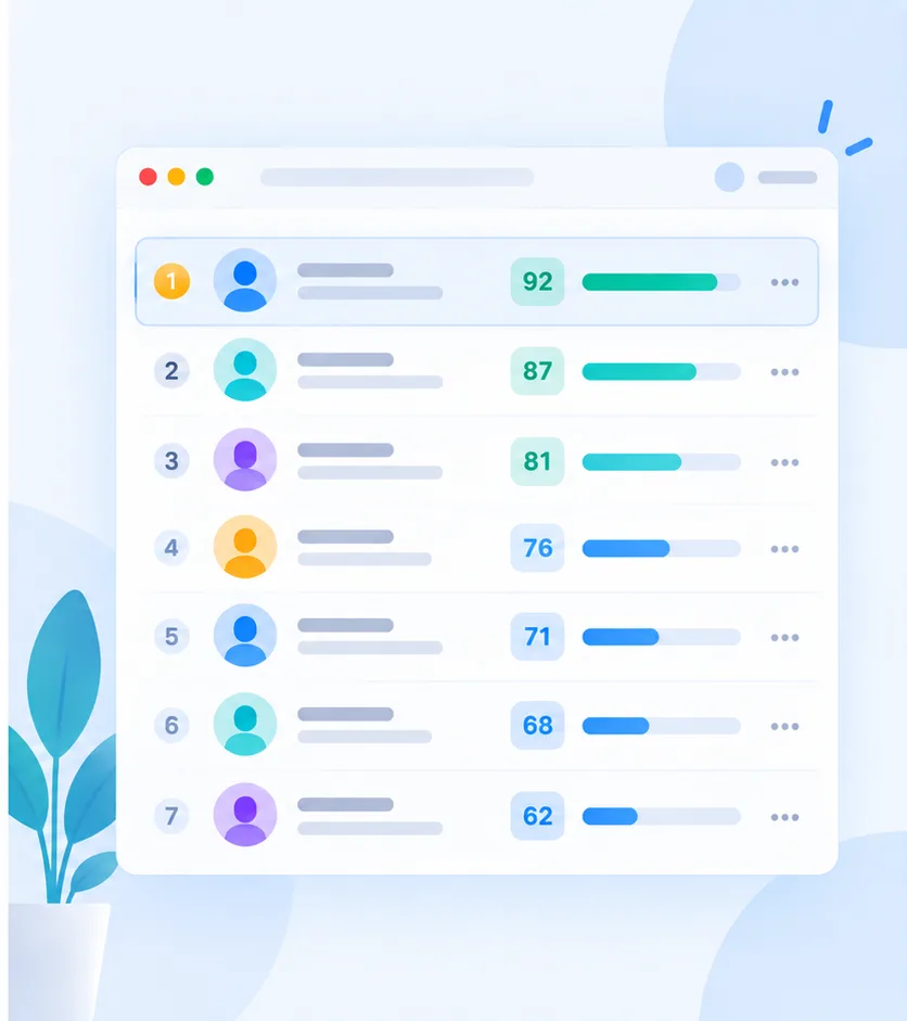 Ranked candidate shortlist generated automatically through ATS integration